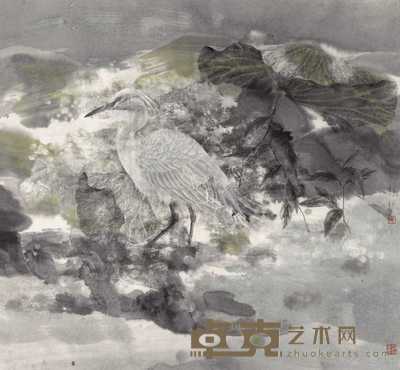 张静伯 白鹭 镜心 95×100cm
